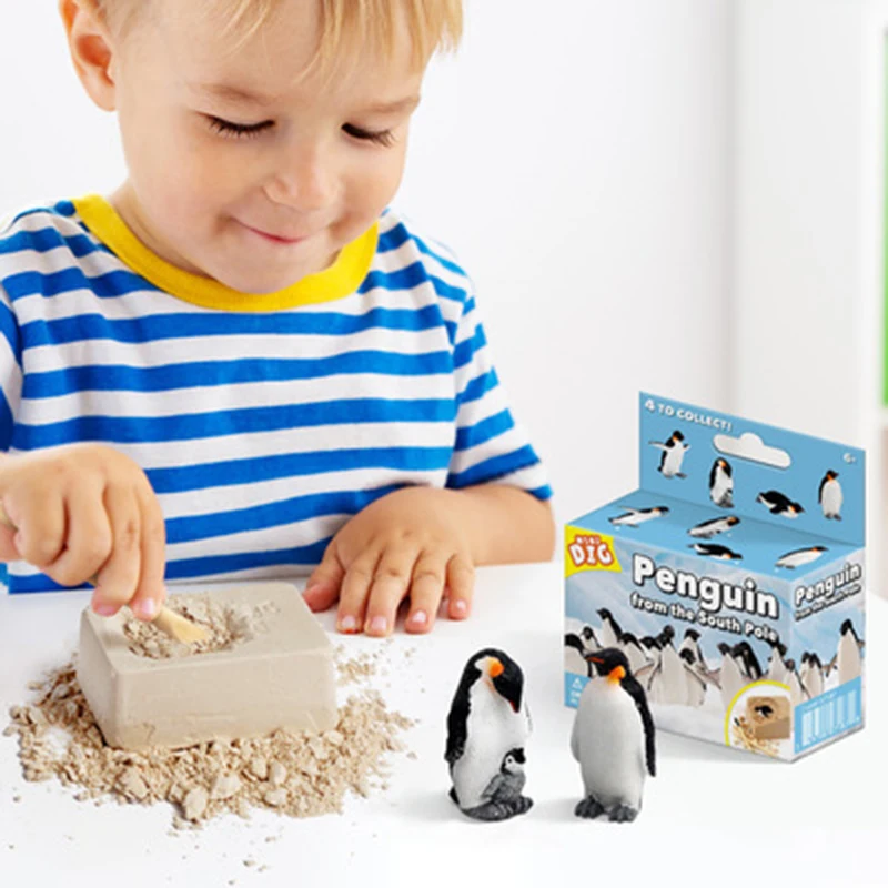 

Kids DIY Dig Toy Model Excavation Kit Penguin Fossil Simulation Discover Science Toy Archaeological Excavation Kid Stress Relief