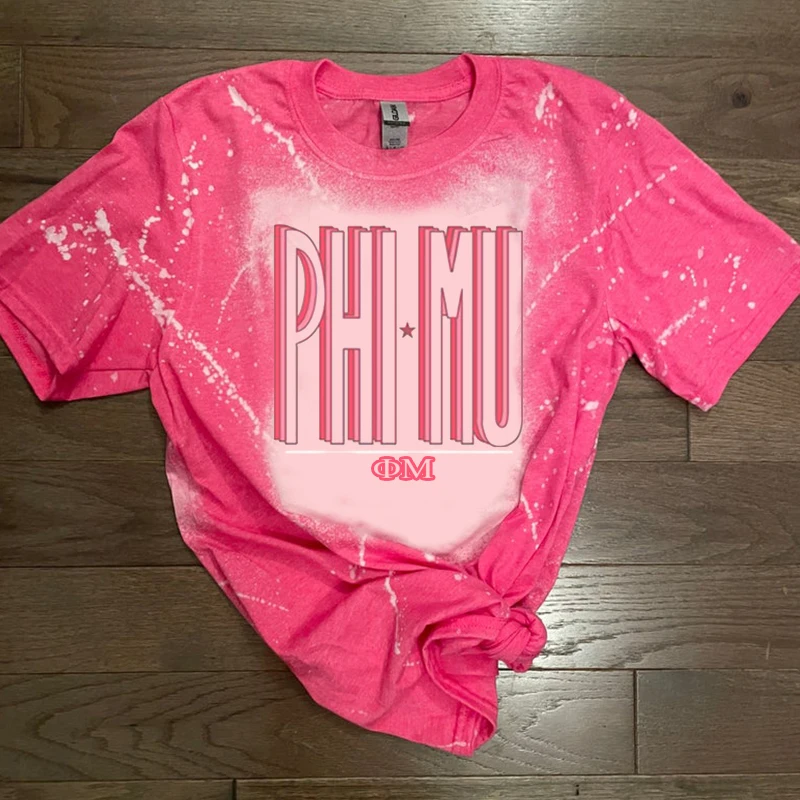 

Phi Mu T-shirt Tie-dye casual printed T-shirt