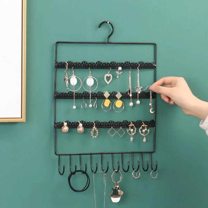 

New Fashion Jewelry Organizer Wall Shelf For Earrings Ear Studs Jewelry Display Stand Organizer Jewelry Storage Rack