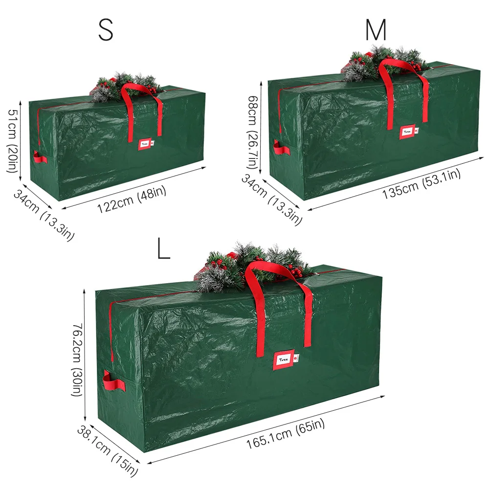

Portable Xmas Tree Storage Bag Holiday Polyethylene Tree Storage Case Protective Zippered Christmas Tree Waterproof Package