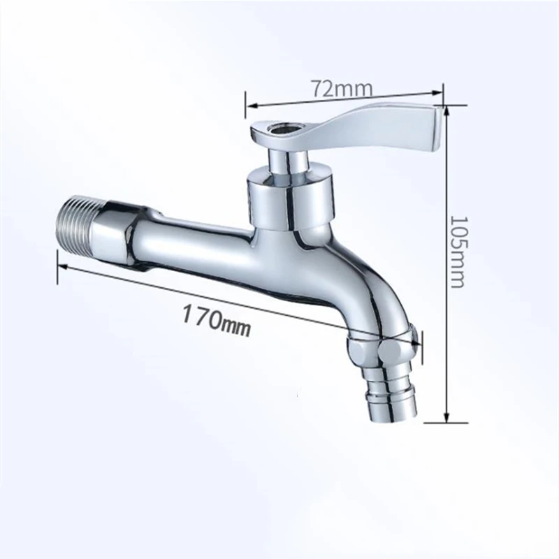 High Quality Brass Kitchen Bathroom Sink Tap Mop Pool Water Taps 17cm Long Outdoor Garden Faucet Washing Machine Bibcock | Обустройство