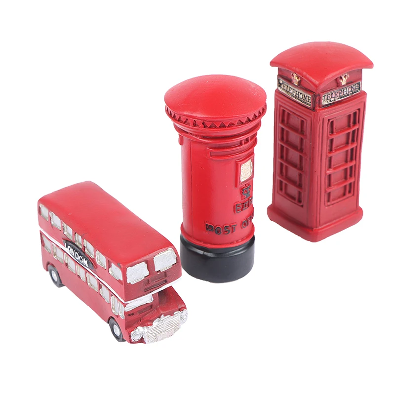Британский двухэтажный автобус ретро телефонная будка почтовая Миниатюрная