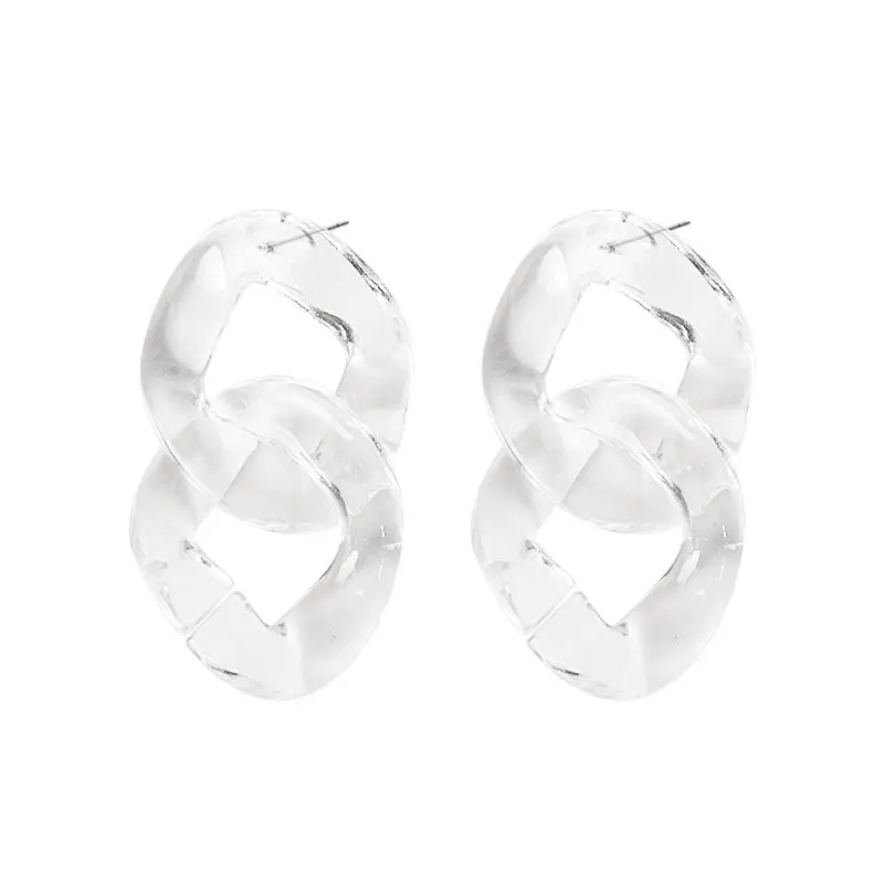 Модные африканские панк хип-хоп крупные прозрачные акриловые серьги-цепочки