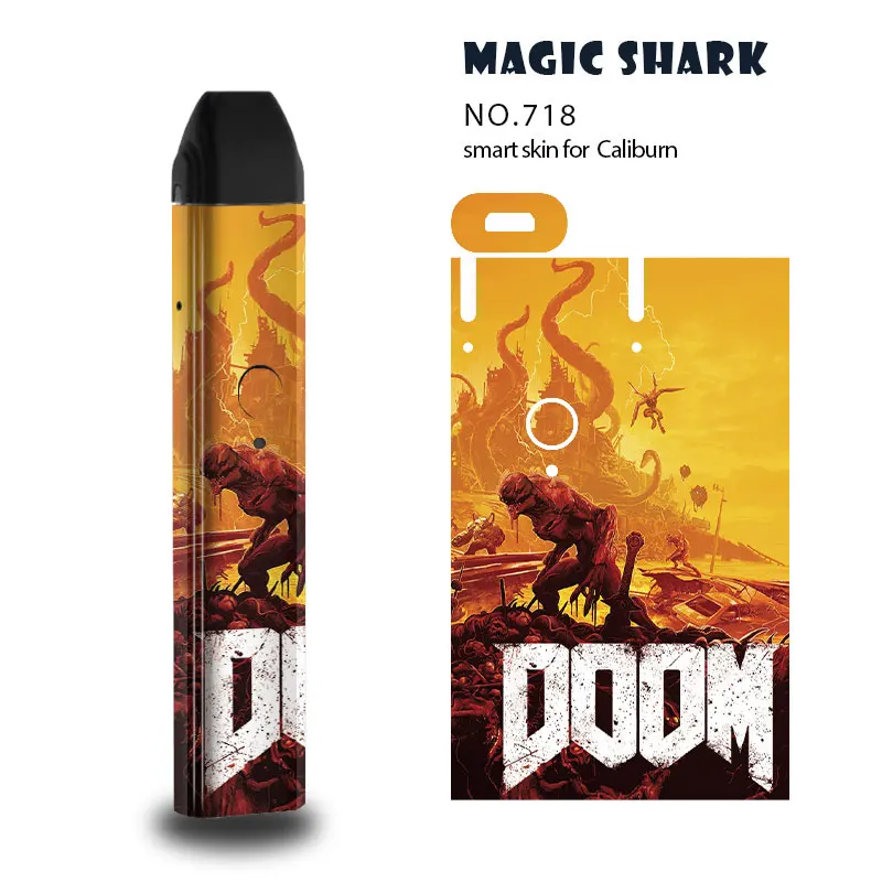 Magic Shark Doom Martian Volcanic Deadpool Smoke Batman Skin Case Обложка пленка наклейка для Uwell Caliburn 718-730 |