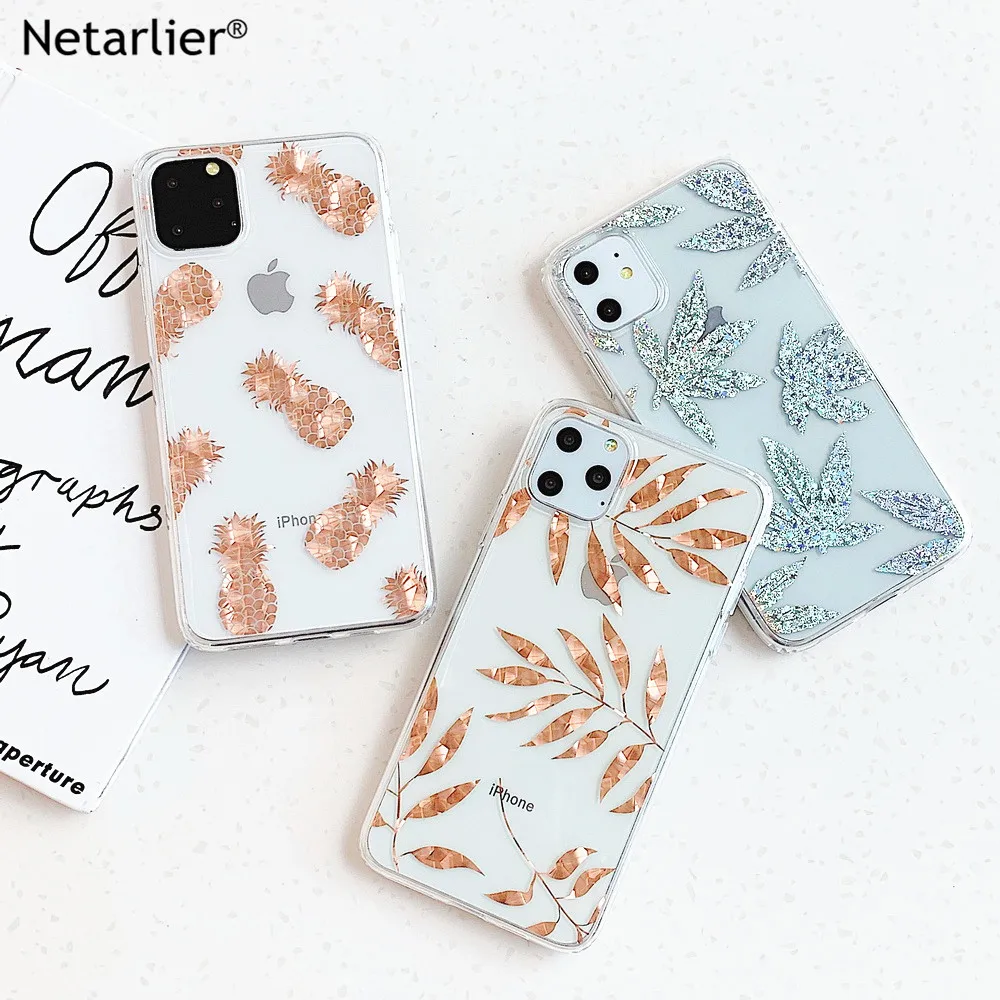 Netarlier Новый IMD чехол для iPhone11 Pro Max 8 7 Plus X XR XsMax Гальванизированный розовый Золотой