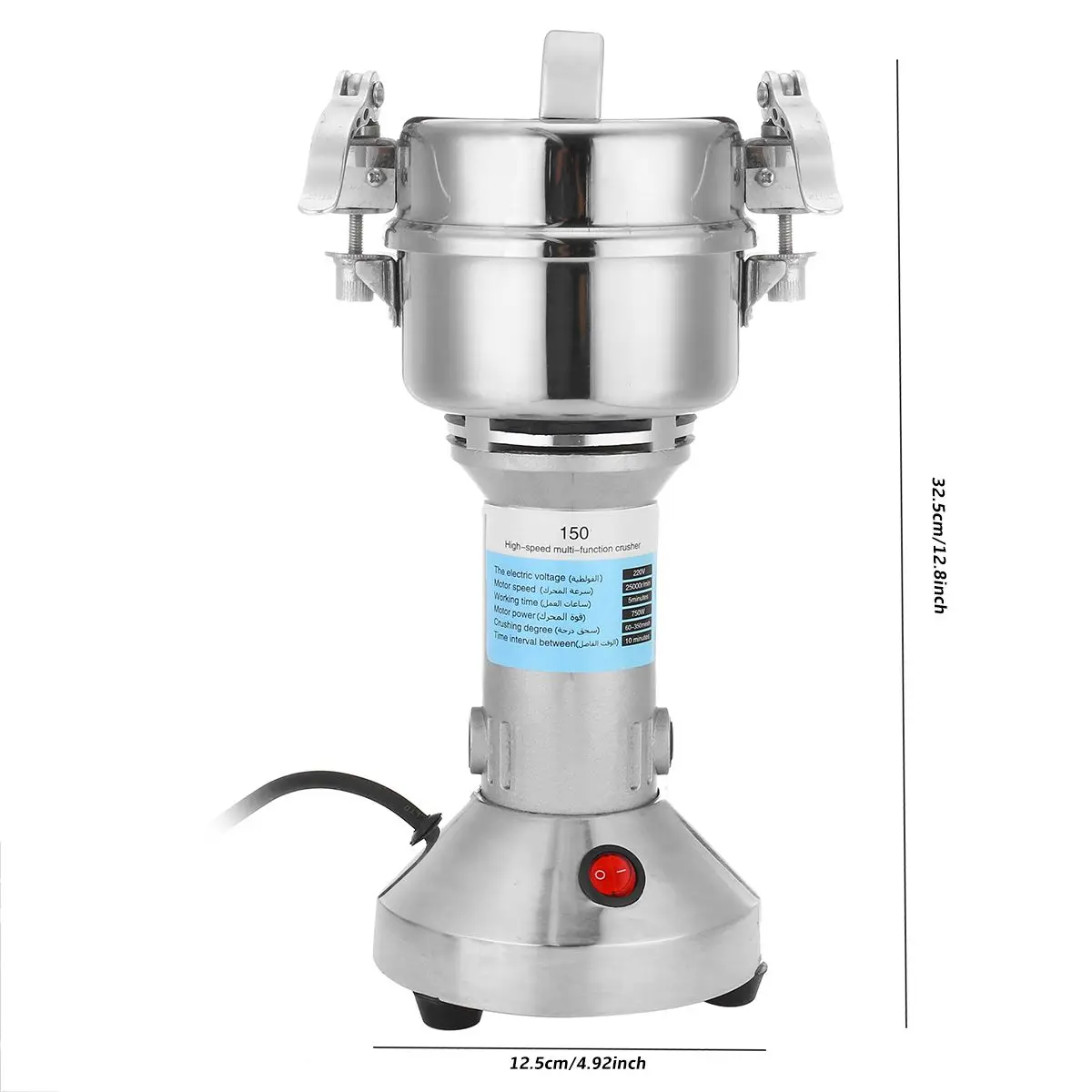 

EU/US Plug Electric Spices Grinder Stainless Steel Kitchen Cereals Nuts Beans Spices Grains Grinding Machine