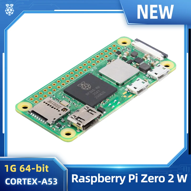 Новый чехол Raspberry Pi Zero 2 Вт 1 ГГц четырехъядерный 64-разрядный процессор Arm Cortex-A53 512