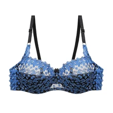 BANNIROU – soutien gorge Push Up grande taille pour femme, sous vêtement Sexy en dentelle florale, Lingerie  (4)