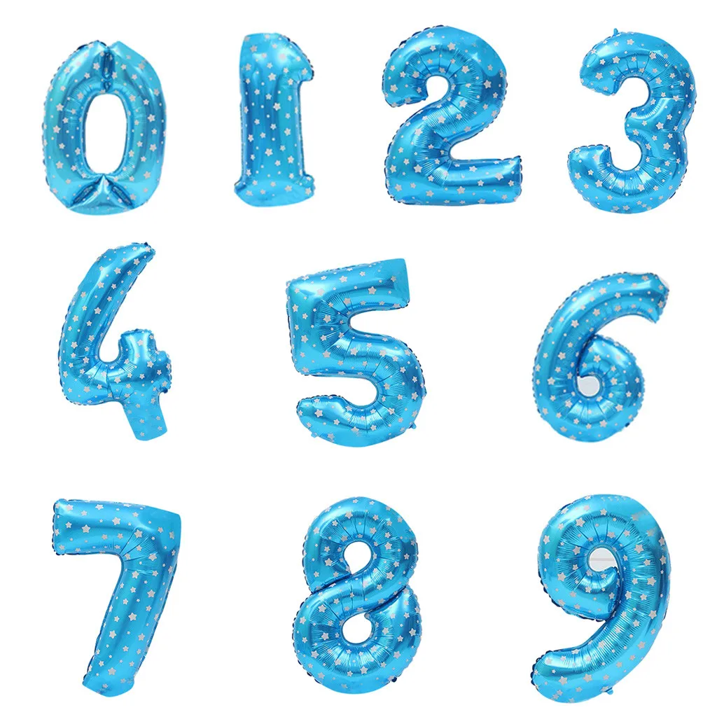 32 дюйма количество Фольга шар розового цвета: золотистый серебристый синий