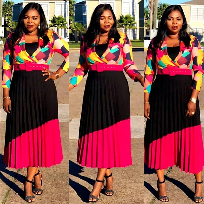 Комплект из обуви в африканском стиле платье для Для женщин 2019 Демисезонный