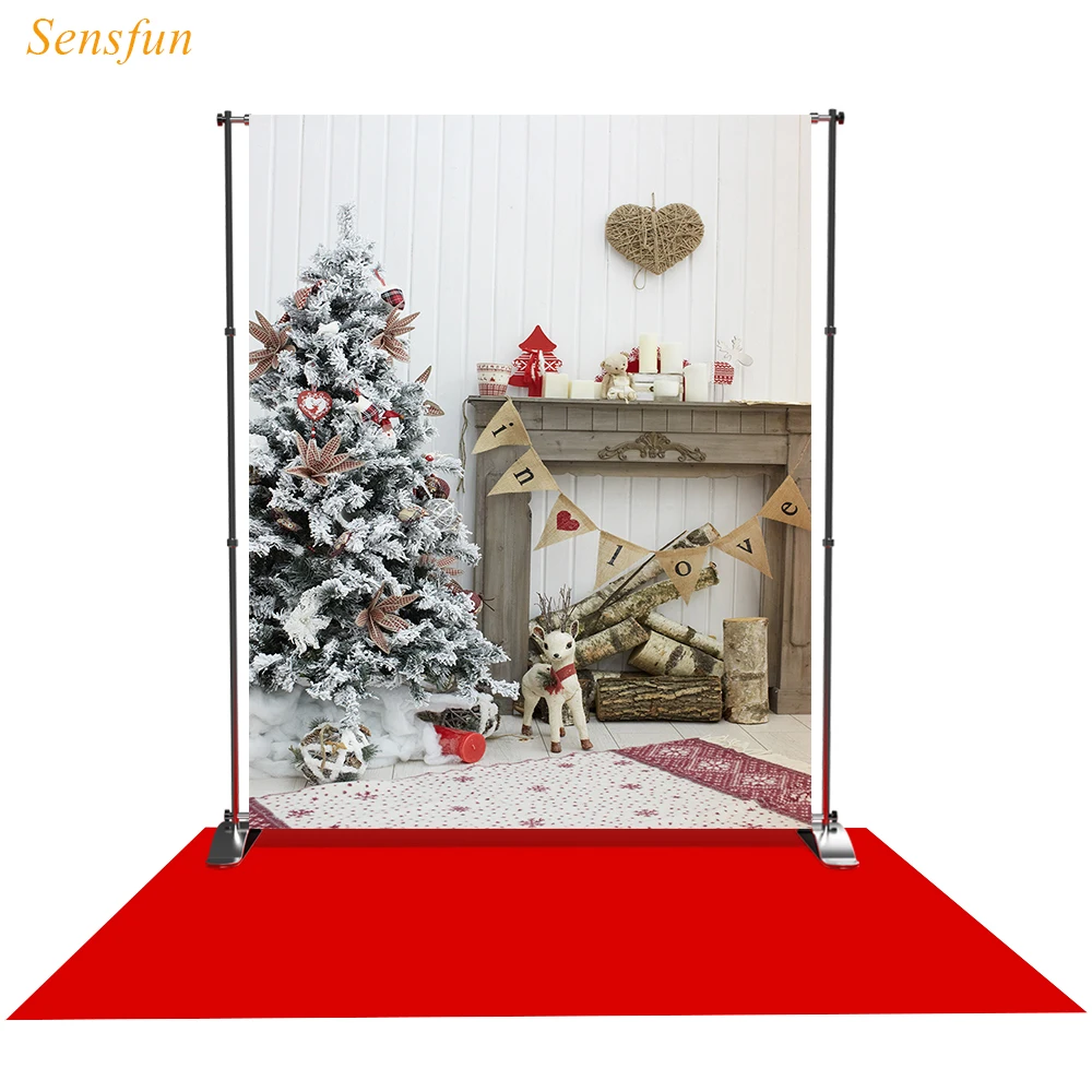 LEVOO фото фон Рождественская елка камин деревянная стена ковер студия декорация