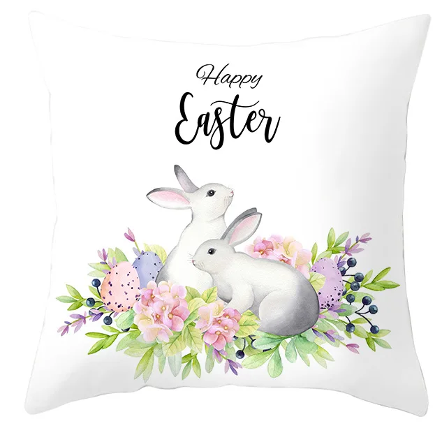 

Easter Bunny Pillowcase Holiday Home Decoration Bedroom Living Room Pillow Cushion Cover