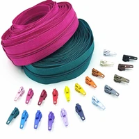 25 color 3 nylon zipper with 20 auto locking zipper pulls for household handmade small bags mosquito net sewing accessories