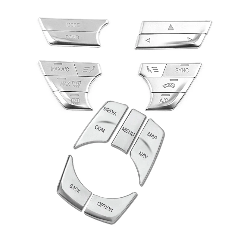 

2 Set Car Accessories: 1 Set Car Brake Button Gear Shift Panel Cover & 1 Set Air Condition Switch Buttons Cover