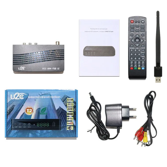 with wfi Satxtrem U2C 115 DVB T2 получатель HD TV Digital Terrestrial Receiver with Remote Control dvb t2 приставка цивровое тв тюнер тв приставка dvb t2 для России - Цвет: with wfi