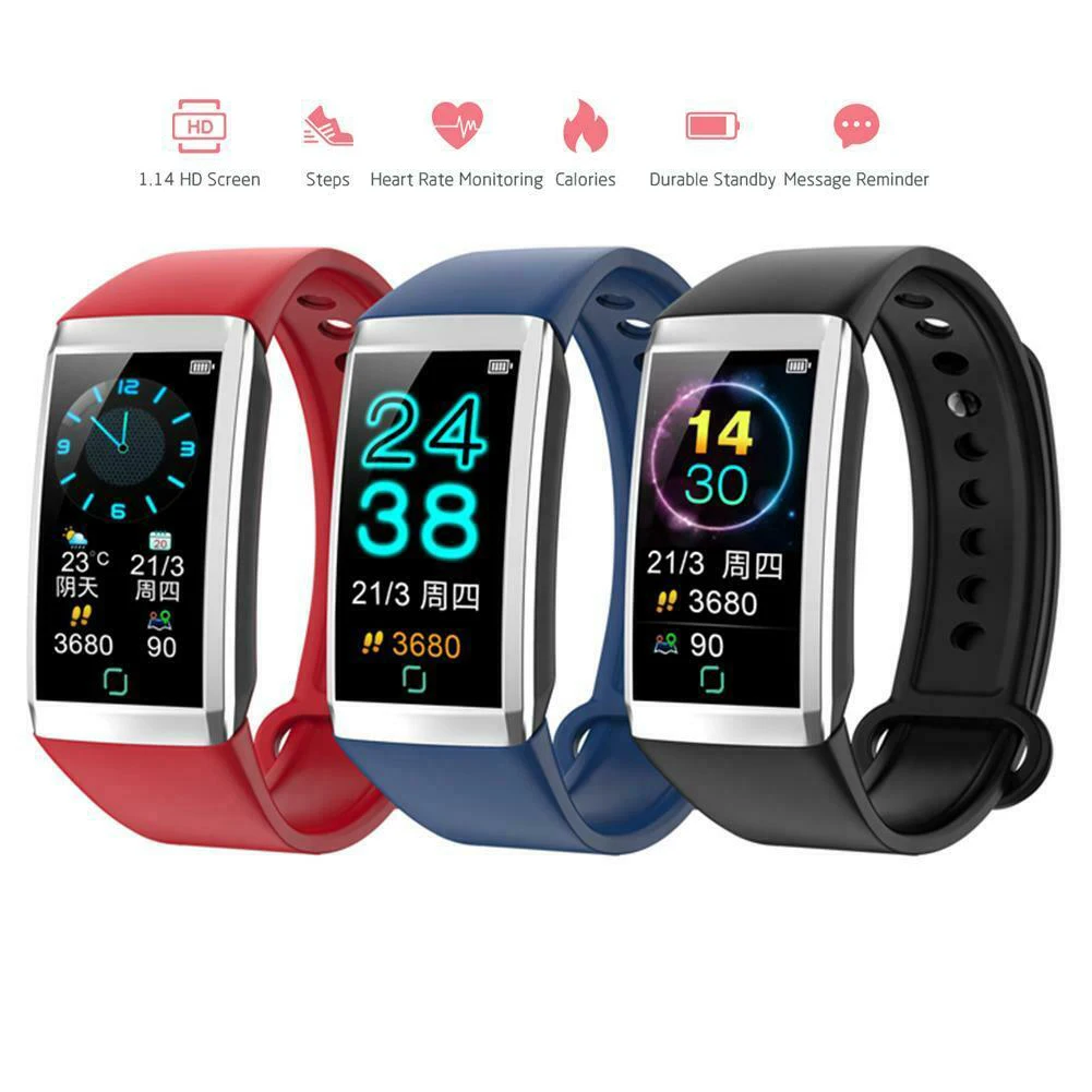 

Color Screen Smart Watch Running Pedometer Heart Rate Blood Pressure Detector Information Push Ip67 Waterproof Wearable Device