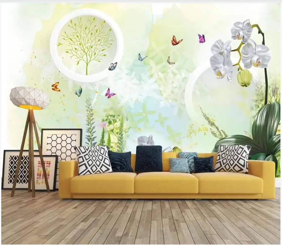 Пользовательские обои для стен 3 d фрески европейские маленькие свежие 3D круглые