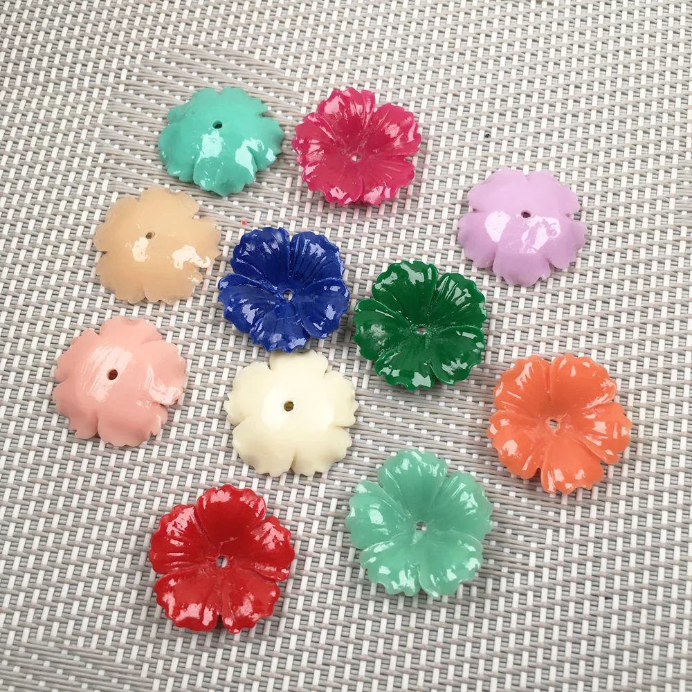 Искусственные коралловые гравировочные бусины в виде цветов | Украшения и