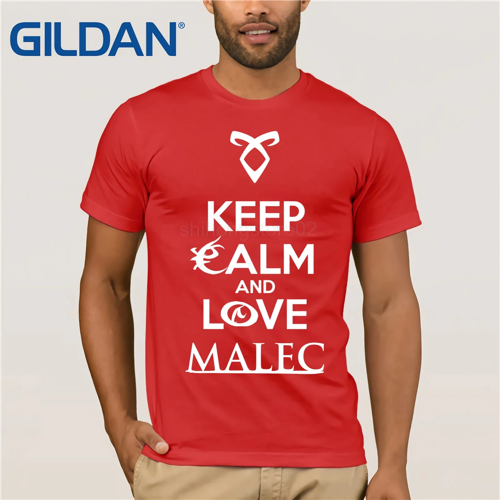 Shadowhunters The mortal instruments Keep calm and love malec Magnus Bane Alec Lightwood футболка в подарок|Мужские
