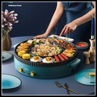 multifunctional hot pot grilling all in one pot household korean style baking tray shabu roasting and cooking dual purpose pot