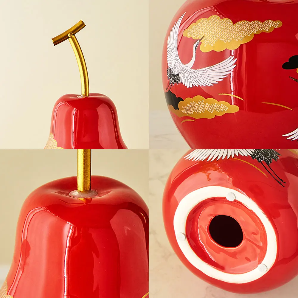

Nordic Style Home Decor Accessories Ceramic Fruit Statue Desktop Ornaments Creative Pear-shaped Apple Shape Guest Birthday Gifts