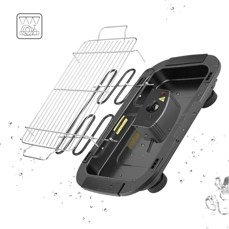 Портативная Домашняя электрическая духовка 2000 Вт Бездымная домашняя