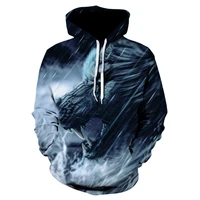 black print hoodie men 3d wolf hoodie brand sweatshirt cool boy jumper fashion sportswear animal streetwear out coat