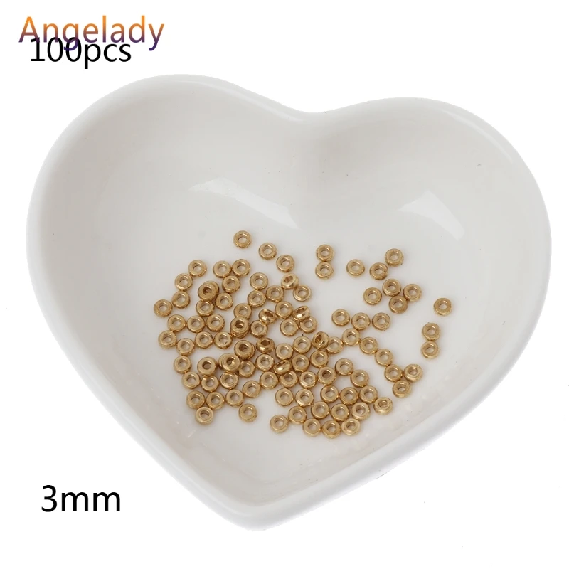 Металлический Гладкий плоский распорный диск Heishi бусины Рондель фурнитура для