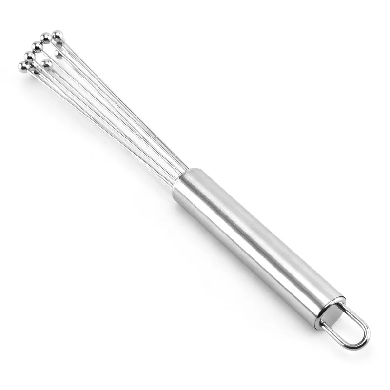 

23.5cm Whisk 1pc Kitchen Hand Holding Stainless Steel Ball Cooking Silver