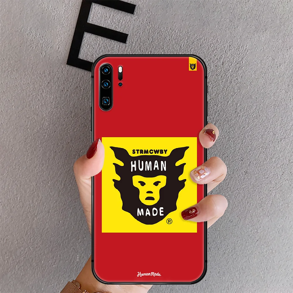 

Brand Human Made Nigo Phone Case Cover For Huawei Mate P 10 20 30 40 Lite Pro Smart Z 2019 Black Hoesjes Back Painting Silicone