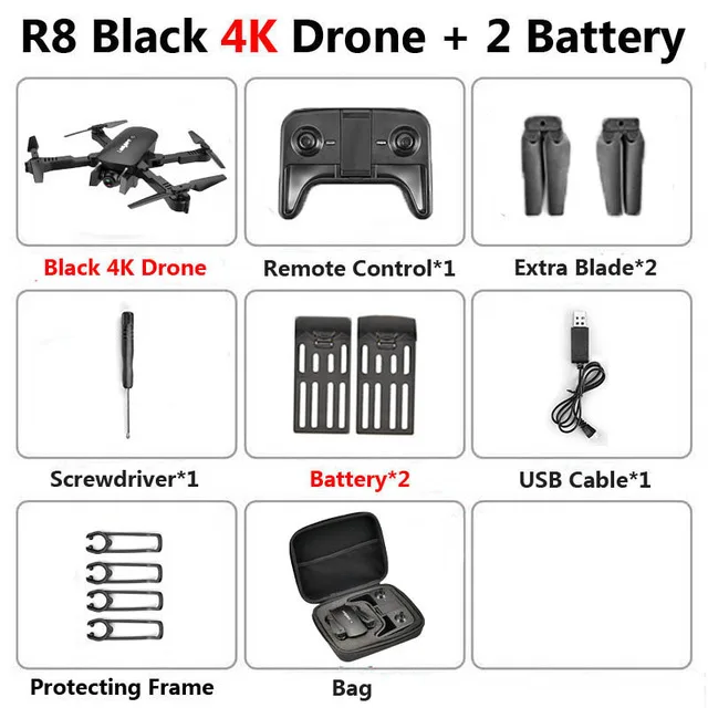 4K 2BAT Bag Радиоуправляемый Дрон с 4K HD камерой FPV Wi-Fi функция удержания высоты Selife Дрон складной Квадрокоптер Vs E58 SG106 M69 xs816 дроны - Цвет: 4K 2BAT Bag