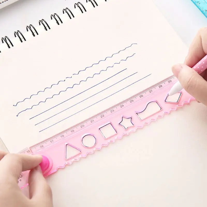 

30cm Korean Flexible Folding Ruler Multifunction Plastic Drawing Rulers Office School Stationery Students Kids Gifts