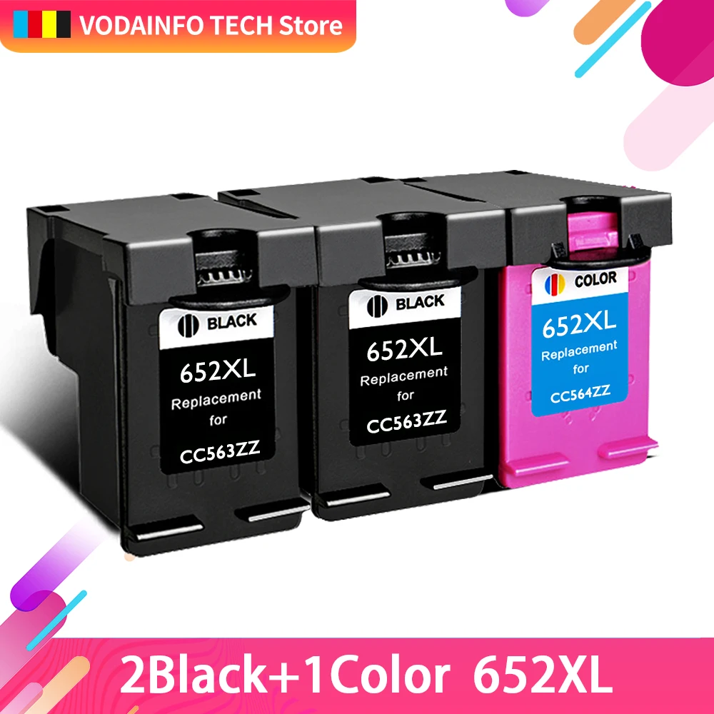 Сменный картридж QSYRAINBOW 652XL 652 чернильный для HP XL Deskjet 1115 1118 2135 2136 2138 3635 3636 3835 |