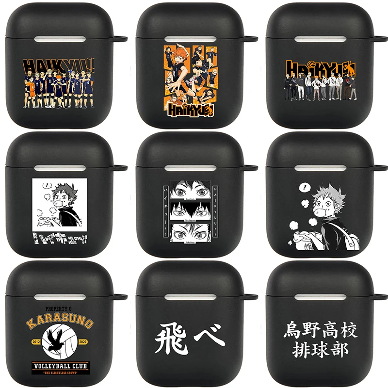 Японское Аниме Haikyuu! Чехол Airpods для AirPods 3 2 1 Pro черный чехол беспроводных Bluetooth