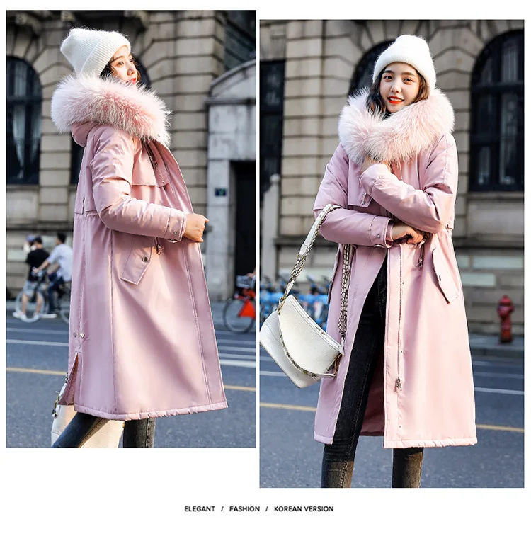 Abrigos Mujer Invierno женские парки с капюшоном, утепленное пуховое хлопковое пальто, женское длинное тонкое зимнее пальто с меховым воротником для женщин