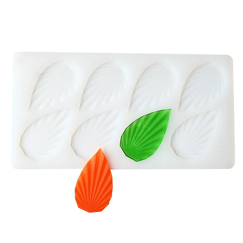

8 Cavity Leaf Shape Cake Decorating Mould For DIY Fondant Chocolate Candy Cupcake Topper Making Silicone 3D Ruffled Leaves Mold