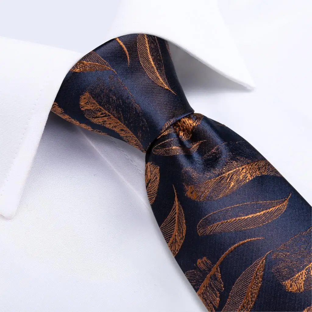 Высококачественный мужской галстук золотого и синего цвета новинка Свадебный