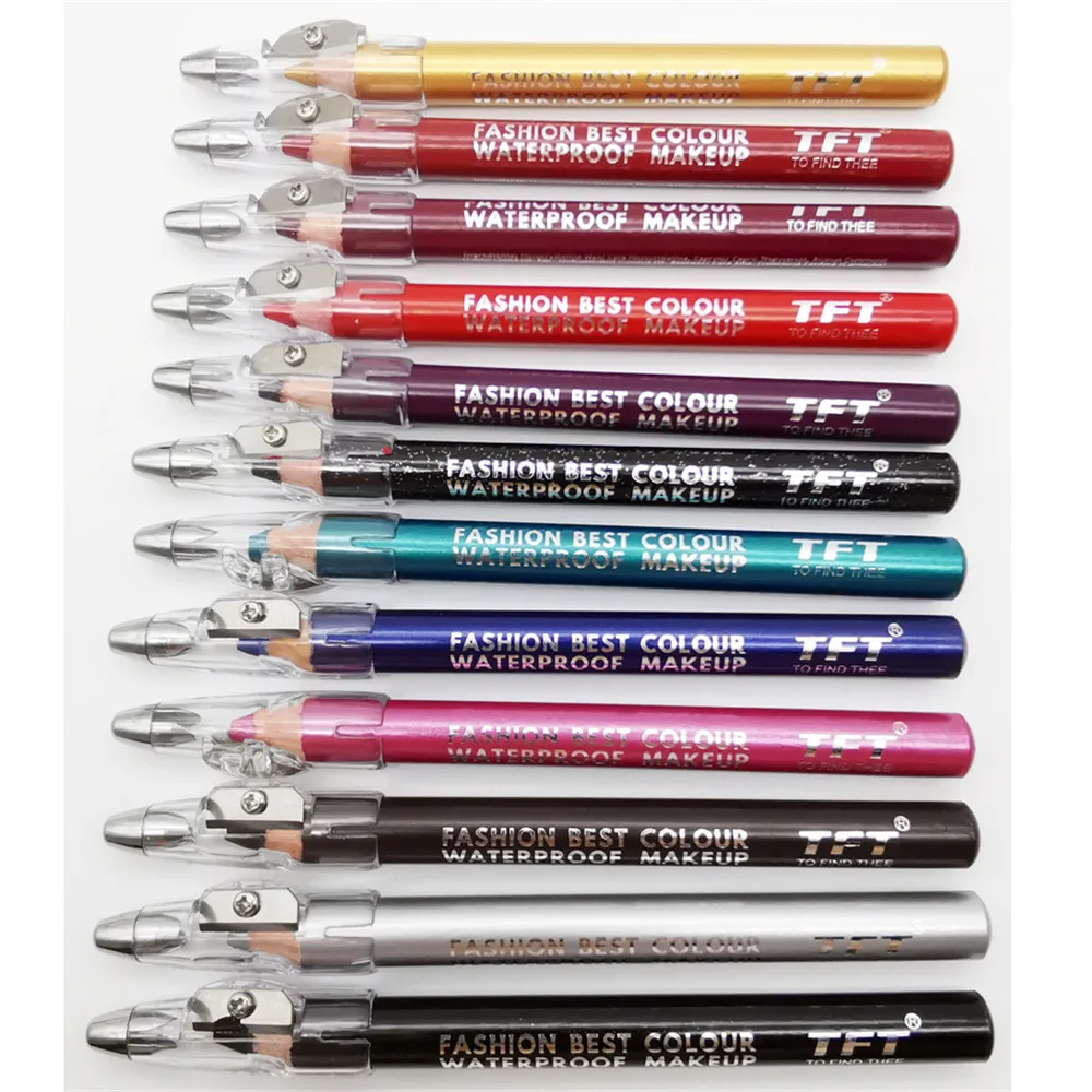 1PC Glitter Eyeliner Pencil Colorful Matte Waterproof Eye Shadow Lip Liner Pen With Sharpener Cosmetics Makeup Tools Dropshi | Красота и