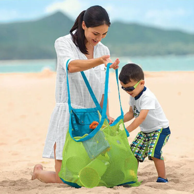 

Portable Beach Bag Swimming Bag Outdoor Beach Park Swimming camping Kids Children Toy Towel Clothes Mesh Storage Bag Organizer