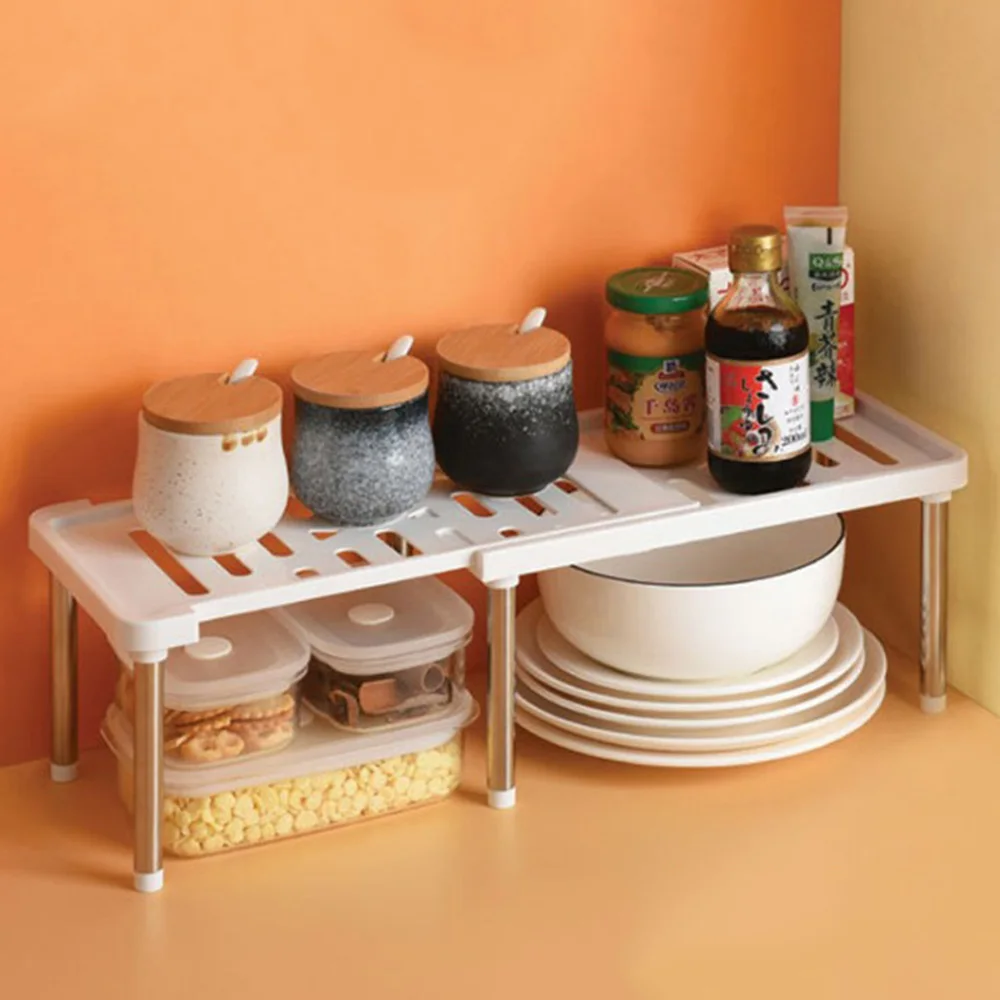 

Dual Layers Storage Rack For Kitchen Dish Drainer Pot Organizer Seasoning Shelf Flexible Toilet Holder Kitchen Accessories