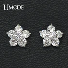 UMODE Женские ювелирные украшения: элегантные серьги-гвоздики с классическими австрийскими фианитами в форме крошечного цветка с пятью лепестками UE0080