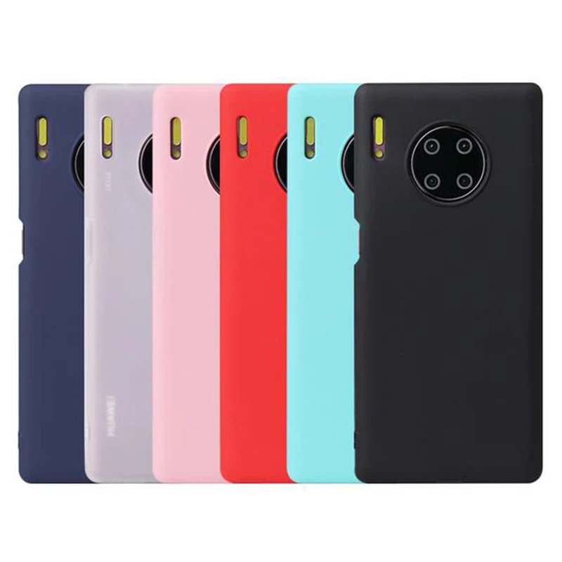 Мягкий чехол из ТПУ с узором для huawei Mate30pro матовый тапочки однотонного яркого Mate20