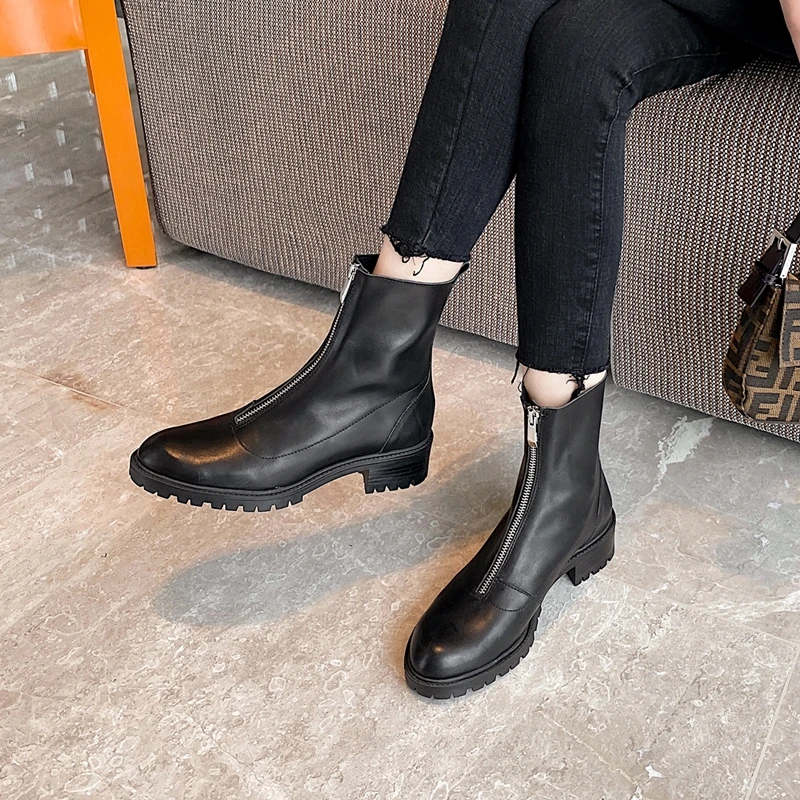 

New winter Martin boots Genuine leather women boots Fashion boots Cow leather boots Women's shoes Size 34-40