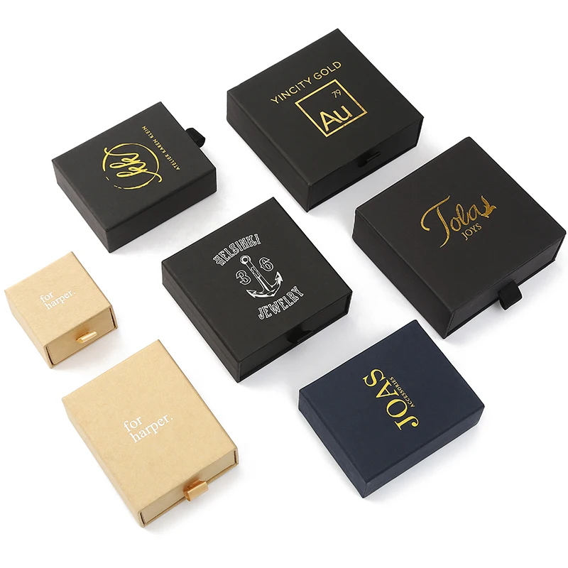 Оптовая продажа 500 шт./лот Подарочная коробка для ювелирных изделий с логотипом