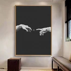 HD Печать холст картины Гостиная украшения дома Микеланджело создание Черный и белый Wall Art современный Бескаркасный плакат
