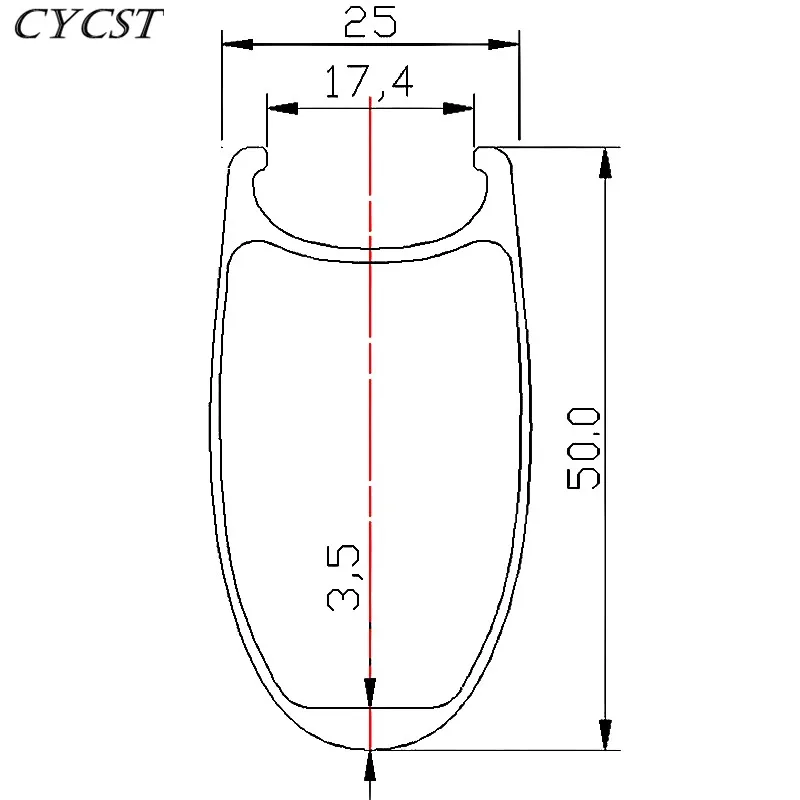 700c clincher 50 мм x 25 Широкий дорожный гоночный велосипед углеродное переднее колесо