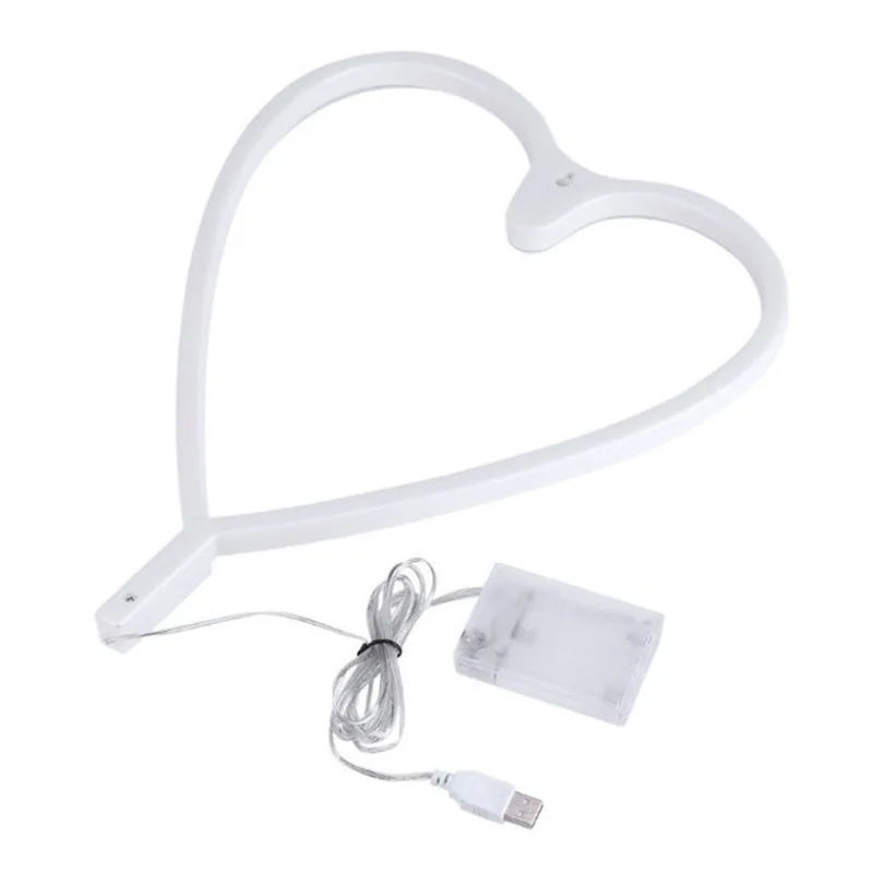 

Cross-border led neon hanging USB battery double-use love modeling lamp interior decoration factory direct supply
