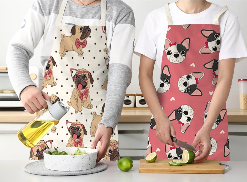 FYMX милые передник для собаки Кухня нарисованными животными головы фартуки