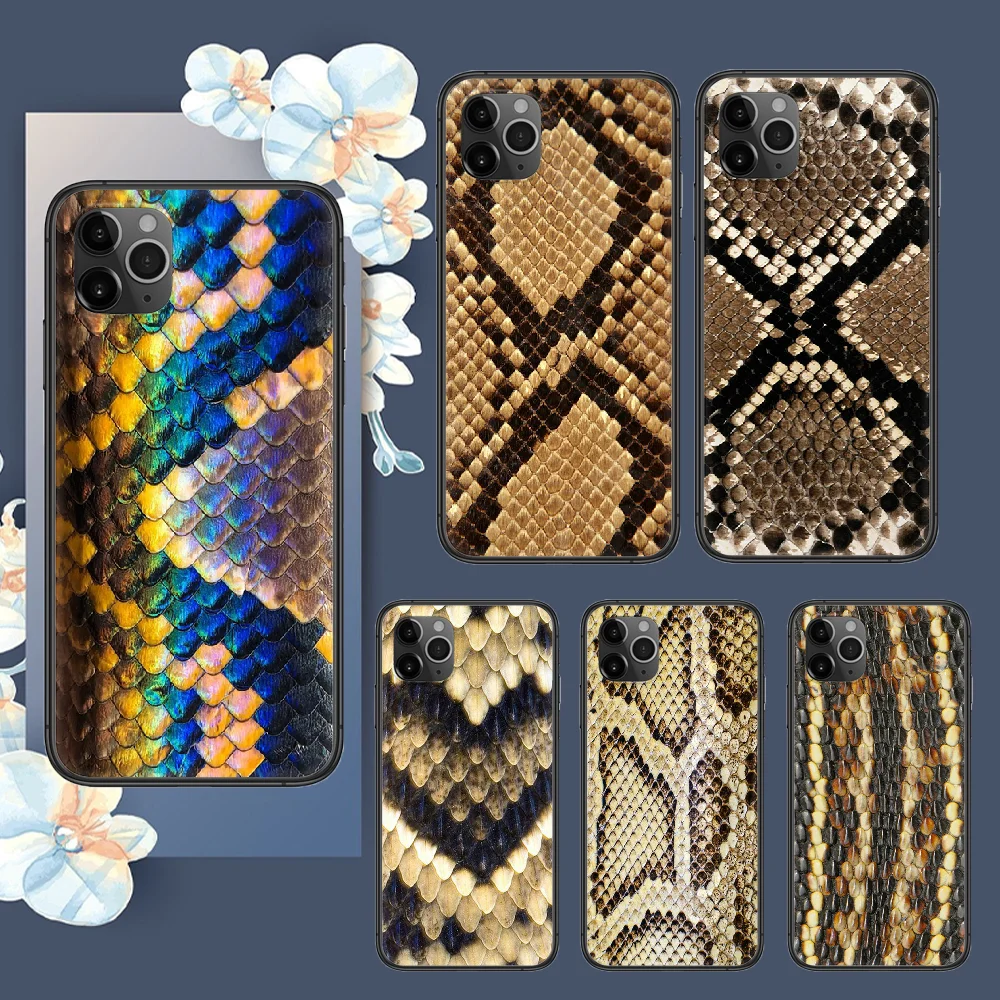 Чехол для телефона из змеиной кожи чехол Корпус iphone 5 5s se 2 6 6s 7 8 12 мини plus X XS XR 11 PRO MAX