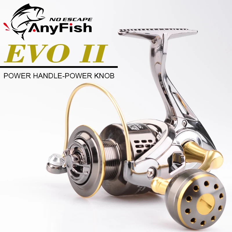 

100% Original ANYFISH EVOⅡ Spinning Fishing Reels 1000/2000/3000/4000/5000/6000 Gear Ratio 5.0:1/4.7:1 Max drag 5-8kg Saltwater